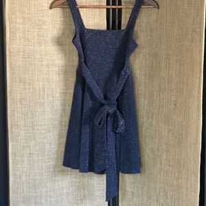 NWOT womens LUCY IN THE SKY blue navy sparkle mini dress small party holiday
